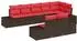 vidaXL Gartensofa-Set 8-tlg. Poly Rattan braun und rot (3355783)