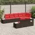 vidaXL Gartensofa-Set 8-tlg. Poly Rattan braun und rot (3355783)