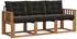 vidaXL Outdoor-Sofagarnitur mit Kissen 3-tlg., natur und schwarz (3368351)