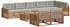 vidaXL Outdoor-Sofagarnitur 9-tlg. mit Kissen, natur und hellgrau (3373706)