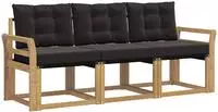 vidaXL Outdoor-Sofagarnitur 3 stk. Wei&szlig; und Schwarz