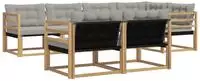 vidaXL Outdoor-Sofagarnitur 7 stk. Wei&szlig; und Hellgrau