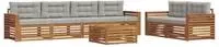 vidaXL Outdoor-Sofagarnitur 7 stk. Natur und Hellgrau