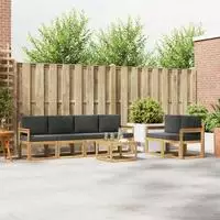 vidaXL Outdoor-Sofagarnitur 7 stk. Wei&szlig; und Anthrazit