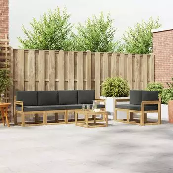 vidaXL Outdoor-Sofagarnitur 7-tlg., wei&szlig; und anthrazit (3387271)