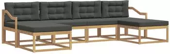vidaXL Outdoor-Sofagarnitur 6-tlg. wei&szlig; und anthrazit (3386846)