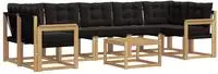 vidaXL Outdoor-Sofagarnitur mit Kissen 8 pcs Wei&szlig; und Schwarz