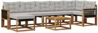 vidaXL Outdoor-Sofagarnitur 8 stk. Natur und Hellgrau