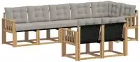 vidaXL Outdoor-Sofagarnitur 8 stk. Wei&szlig; und Hellgrau