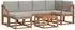 vidaXL Outdoor-Sofagarnitur 7-tlg. natur und hellgrau (3366689)