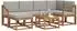 vidaXL Outdoor-Sofagarnitur 7-tlg. natur und hellgrau (3366689)