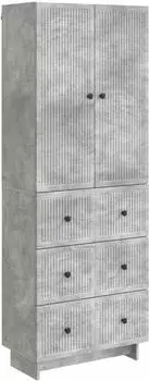 vidaXL Schrankset 2-tlg. betongrau Holzwerkstoff (3416379)