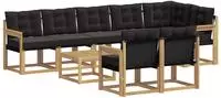 vidaXL Outdoor-Sofagarnitur 9 stk. Wei&szlig; und Schwarz