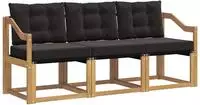 vidaXL Outdoor-Sofagarnitur 3 stk. Wei&szlig; und Schwarz