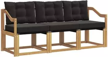 vidaXL Outdoor-Sofagarnitur mit Kissen 3-tlg., wei&szlig; und schwarz (3389174)