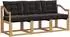vidaXL Outdoor-Sofagarnitur mit Kissen 3-tlg., weiß und schwarz (3389174)