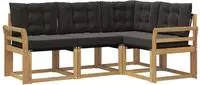 vidaXL Outdoor-Sofagarnitur 4 stk. Wei&szlig; und Schwarz