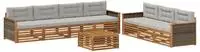 vidaXL Outdoor-Sofagarnitur 8 stk. Natur und Hellgrau