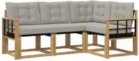 vidaXL Outdoor-Sofagarnitur 4 stk. Wei&szlig; und Hellgrau