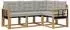 vidaXL Outdoor-Sofagarnitur mit Kissen 4-tlg., weiß/hellgrau (3389433)