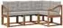 vidaXL Outdoor-Sofagarnitur mit Kissen, 4-tlg., natur und hellgrau (3368626)