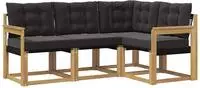 vidaXL Outdoor-Sofagarnitur 4 stk. Wei&szlig; und Schwarz
