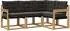vidaXL Outdoor-Sofagarnitur mit Kissen, 4-tlg., weiß/schwarz (3389422)