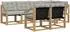vidaXL Outdoor-Sofagarnitur 7-tlg. weiß und hellgrau (3389581)