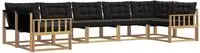 vidaXL Outdoor-Sofagarnitur 7 stk. Wei&szlig; und Schwarz