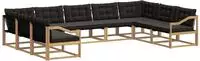 vidaXL Outdoor-Sofagarnitur 9 stk. Wei&szlig; und Schwarz