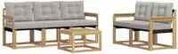 vidaXL Outdoor-Sofagarnitur 6 stk. Wei&szlig; und Hellgrau