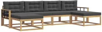 vidaXL Outdoor-Sofagarnitur 6-tlg. wei&szlig; und anthrazit (3386841)