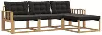 vidaXL Outdoor-Sofagarnitur 4 stk. Wei&szlig; und Schwarz