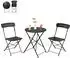 LuxusKollektion Bistro-Set 3-teilig, klappbar, schwarz