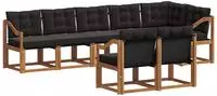 vidaXL Outdoor-Sofagarnitur 8 stk. Nat&uuml;rlich und Schwarz