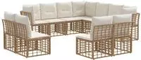 vidaXL Outdoor-Sofagarnitur Natur Polyester