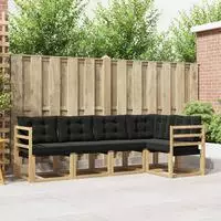 vidaXL Outdoor-Sofagarnitur 5 stk. Wei&szlig; und Schwarz
