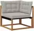 vidaXL Outdoor-Sofagarnitur mit Kissen, 5-tlg., natur und hellgrau (3369458)