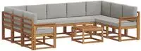 vidaXL Outdoor-Sofagarnitur 10 stk. Nat&uuml;rlich und Hellgrau