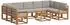 vidaXL Outdoor-Sofagarnitur mit Kissen, 10-tlg., natur und hellgrau (3367009)