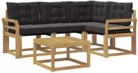 vidaXL Outdoor-Sofagarnitur 5 stk. Wei&szlig; und Schwarz