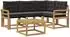 vidaXL Outdoor-Sofagarnitur mit Kissen 5-tlg., weiß und schwarz (3389454)