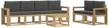 vidaXL Outdoor-Sofagarnitur 7-tlg. wei&szlig; und anthrazit (3387286)