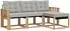 vidaXL Outdoor-Sofagarnitur 4-tlg. weiß und hellgrau (3389353)