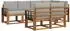 vidaXL Outdoor-Sofagarnitur mit Kissen, 7-tlg., natur und hellgrau (3366544)