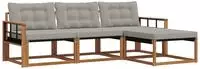 vidaXL Outdoor-Sofagarnitur 4 stk. Natur und Hellgrau