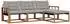 vidaXL Outdoor-Sofagarnitur mit Kissen, 4-tlg., natur und hellgrau (3369342)