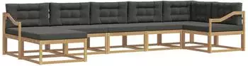 vidaXL Outdoor-Sofagarnitur 7-tlg., wei&szlig; und anthrazit (3386776)