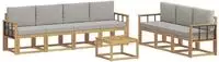 vidaXL Outdoor-Sofagarnitur 8 stk. Wei&szlig; und Hellgrau Polyester
