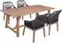 Garden Pleasure OAKLAND/POMONA Garten-Essgruppe braun, Massivholz, 9-tlg. mit Polsterung